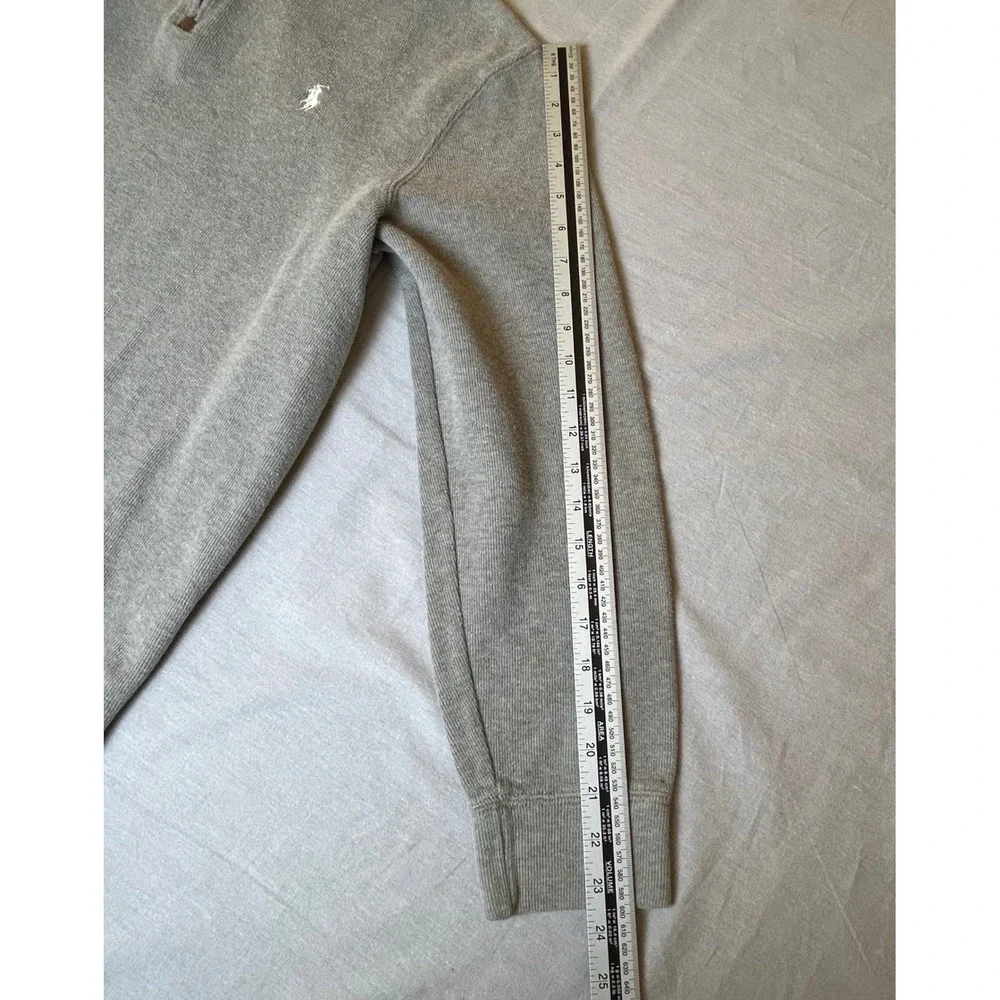 Polo Ralph Lauren Men's‎ 1/4 Zip Pullover Sweater Gray 100% Cotton Size Large